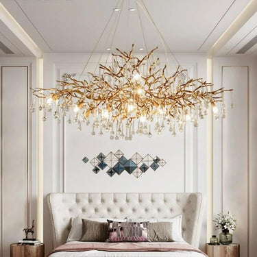 Gilt Aesthetics Branch Crystal Chandelier